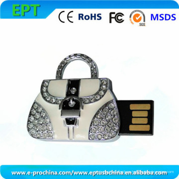 Forma del bolso de la mujer personalizó la impulsión modificada para requisitos particulares del flash del USB para la promoción (EM617)